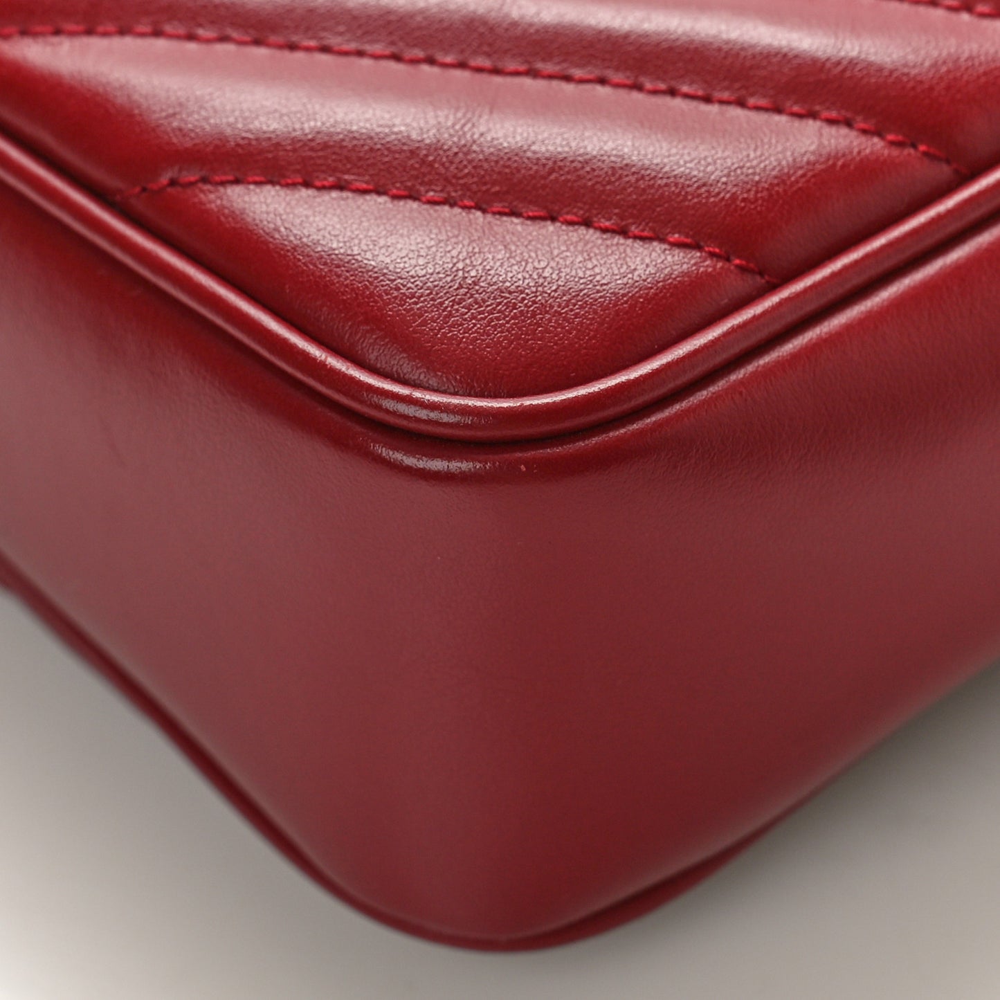 Calfskin Matelasse Monogram Lou Camera Bag Dark Legion Red