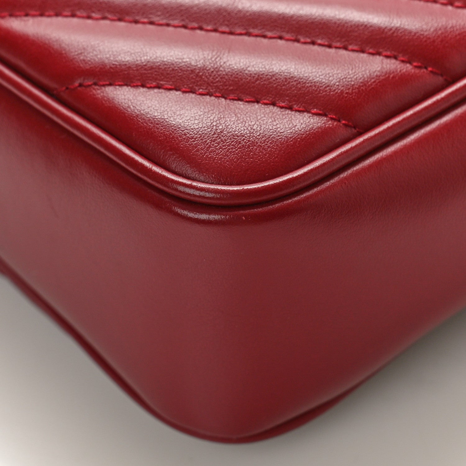 Saint Laurent Calfskin Matelasse Monogram Lou Camera Bag Dark Legion Red 8 of 9