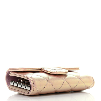 Chanel Iridescent Calfskin Quilted Classic 4 Key Holder Wallet Pink 4 of 8
