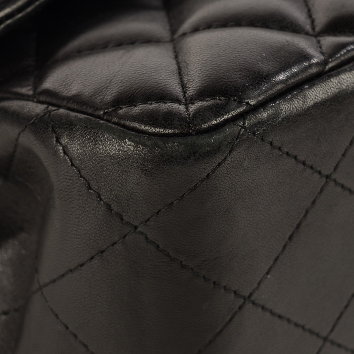 Lambskin Quilted Jumbo Single Flap Black