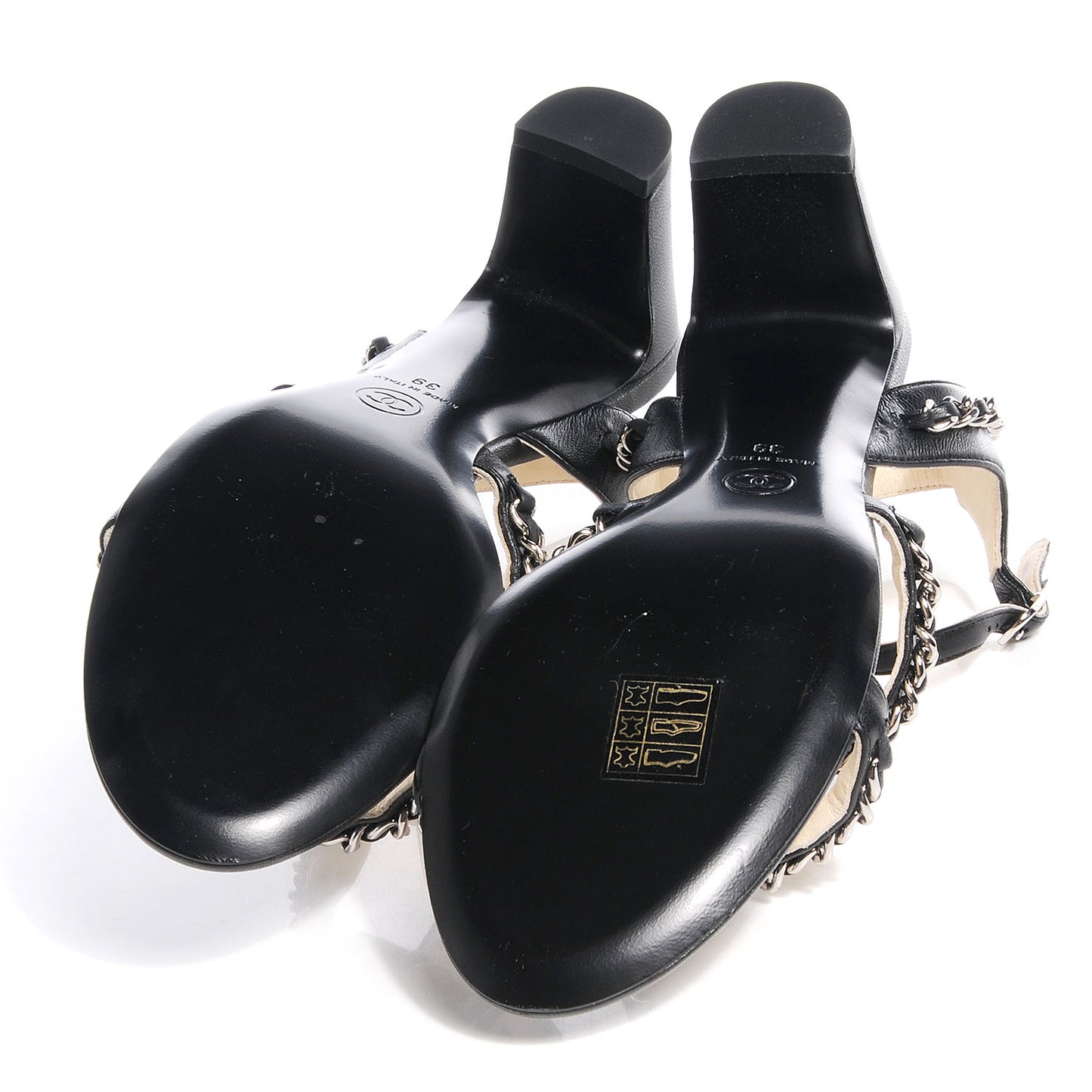 Lambskin Gladiator Chain Sandals 39 Black