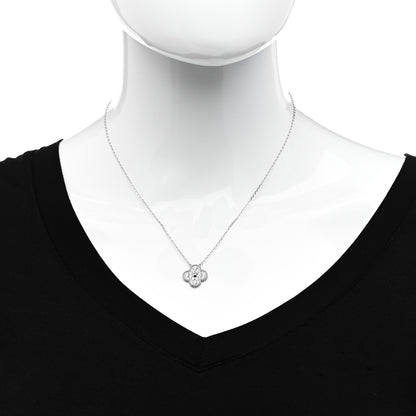 Van Cleef & Arpels 18K White Gold Diamond Vintage Alhambra Pendant Necklace 2 of 6