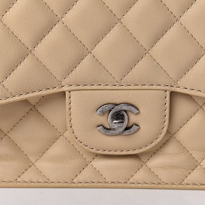Chanel Lambskin Quilted Large Natural CC Flap Beige 9 of 12
