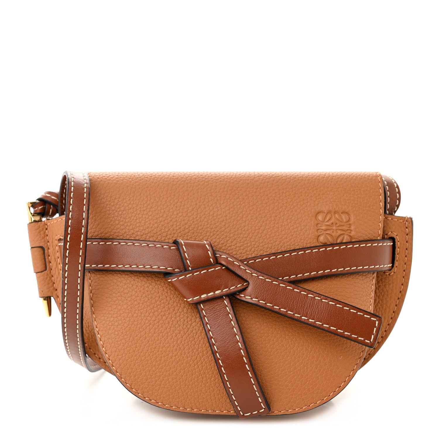 Loewe Grained Calfskin Mini Gate Crossbody Bag Caramel Pecan 1 of 9