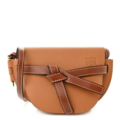 Loewe Grained Calfskin Mini Gate Crossbody Bag Caramel Pecan 1 of 9
