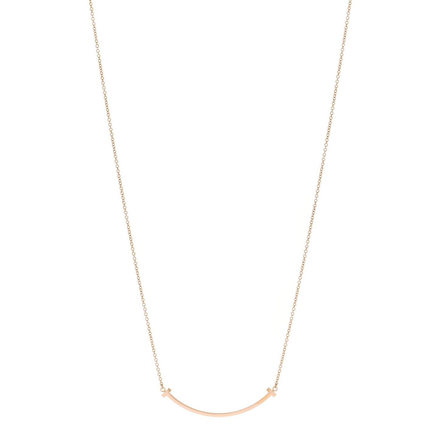 18K Rose Gold Small T Smile Pendant Necklace
