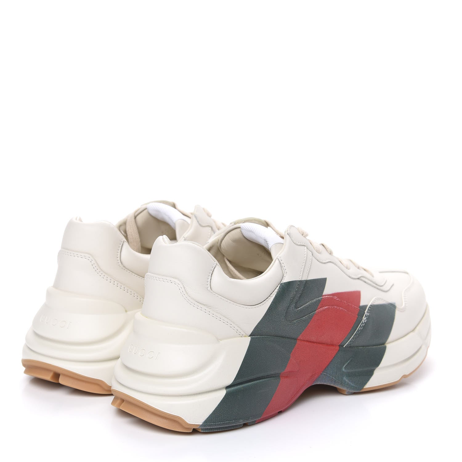 Gucci Calfskin Web Printed Mens Rhyton Sneakers 9.5 Mystic White 4 of 10