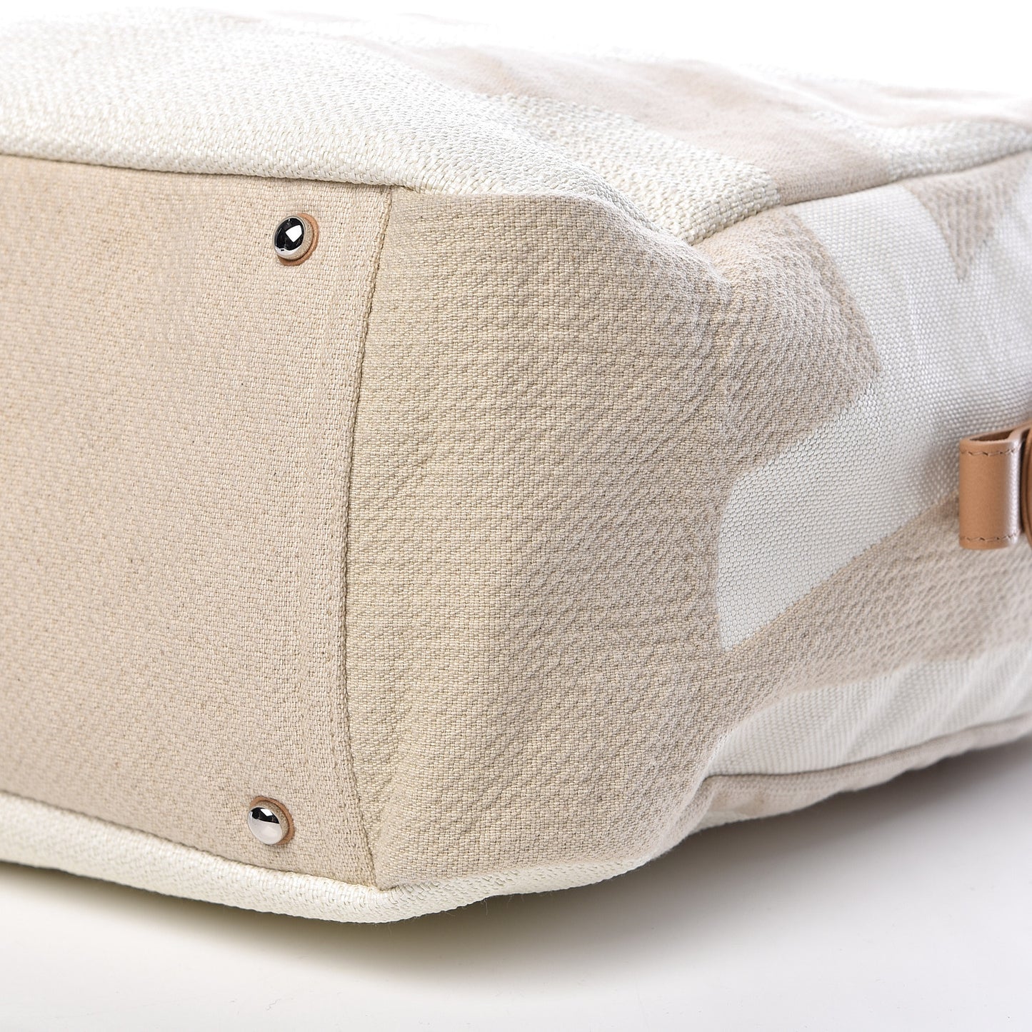 Canvas Maxi Bowling Bag White Beige