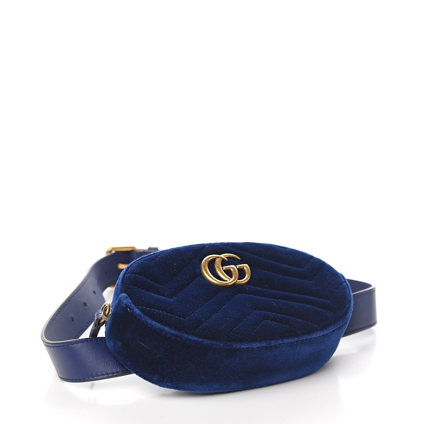 Velvet Matelasse GG Marmont Belt Bag 75 30 Cobalt Blue