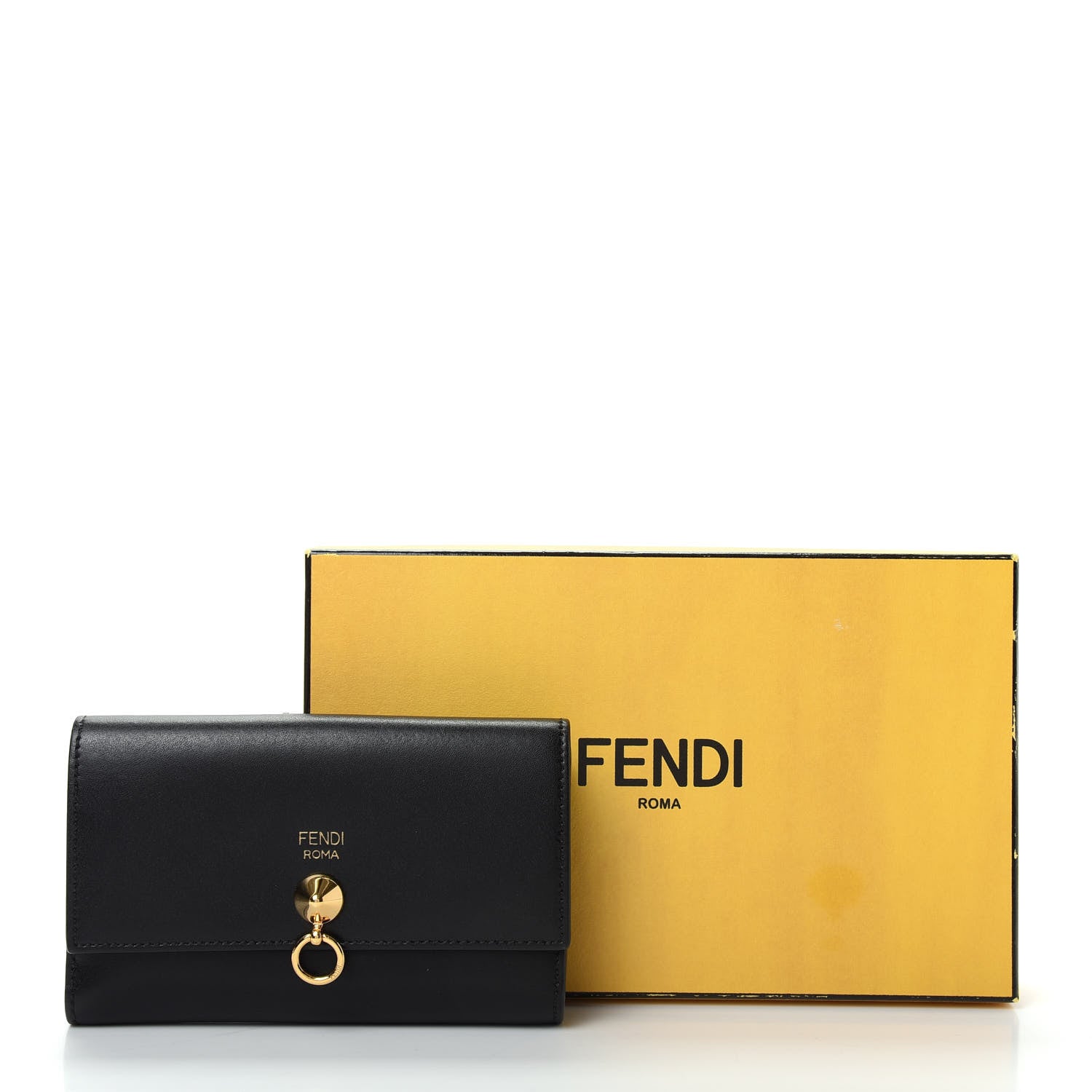 Fendi Vitello Liberty Century Lucido By The Way Medium Bi-Fold Wallet English Black 8 of 8