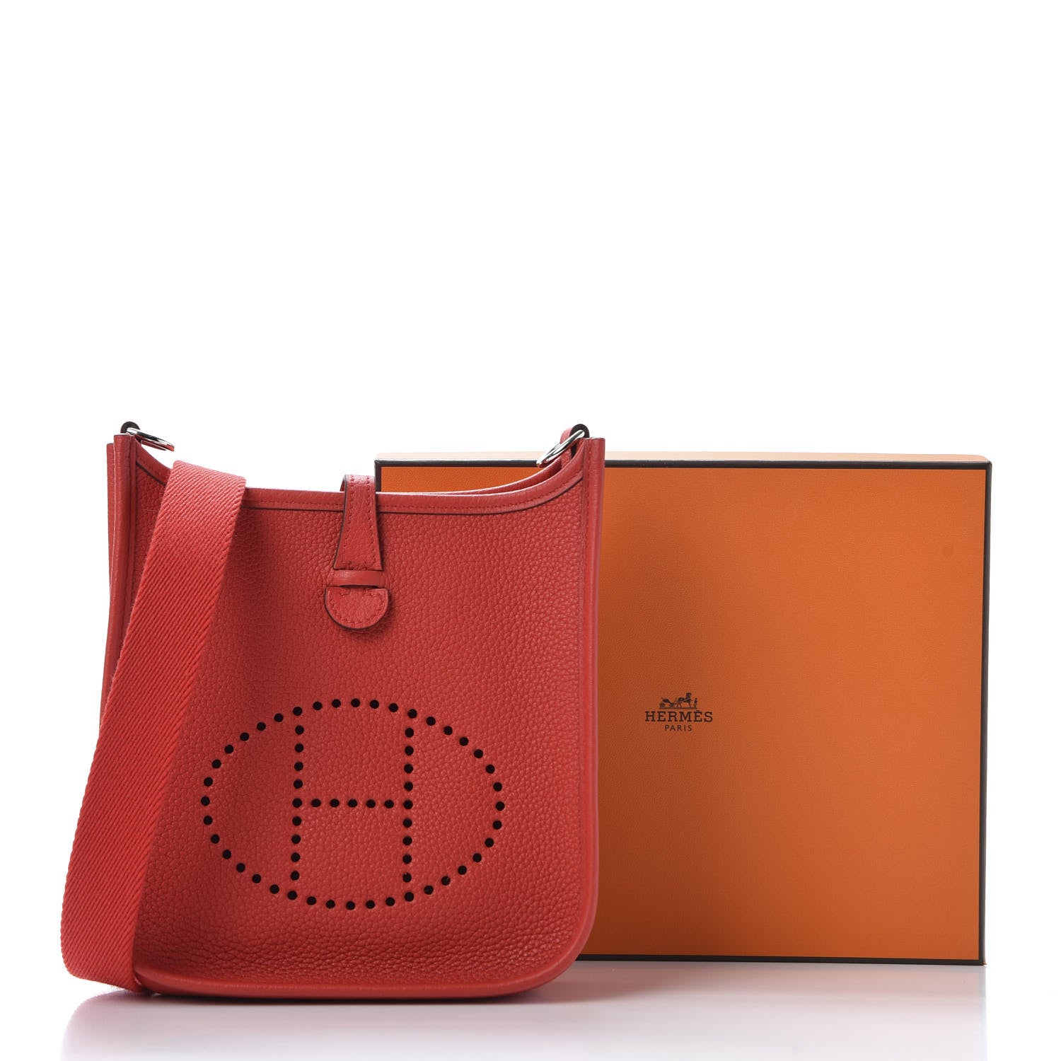 Hermes Taurillon Clemence Evelyne TPM Rouge de Coeur 9 of 9