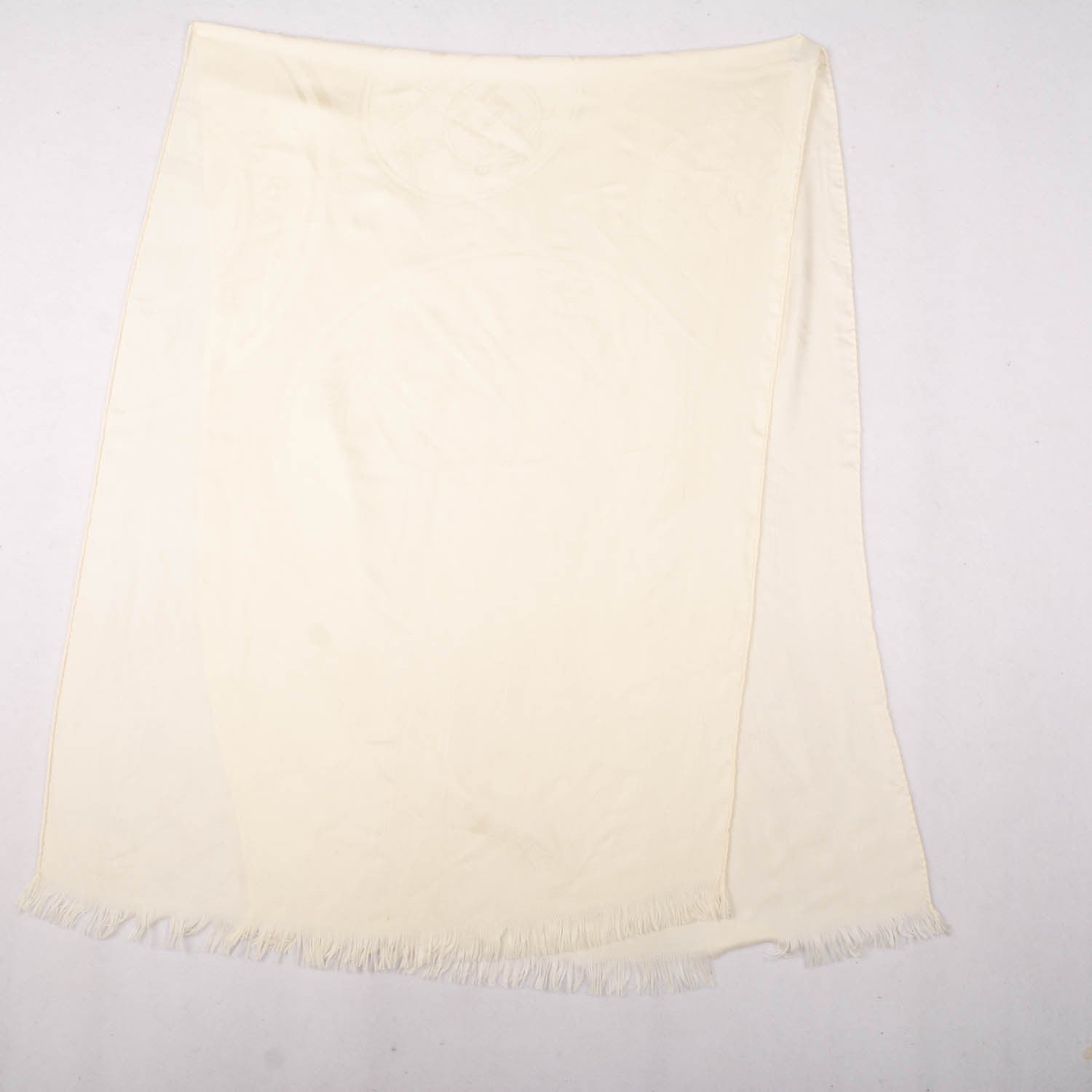 Hermes Cashmere Silk New Libris Stole Ivory 3 of 5