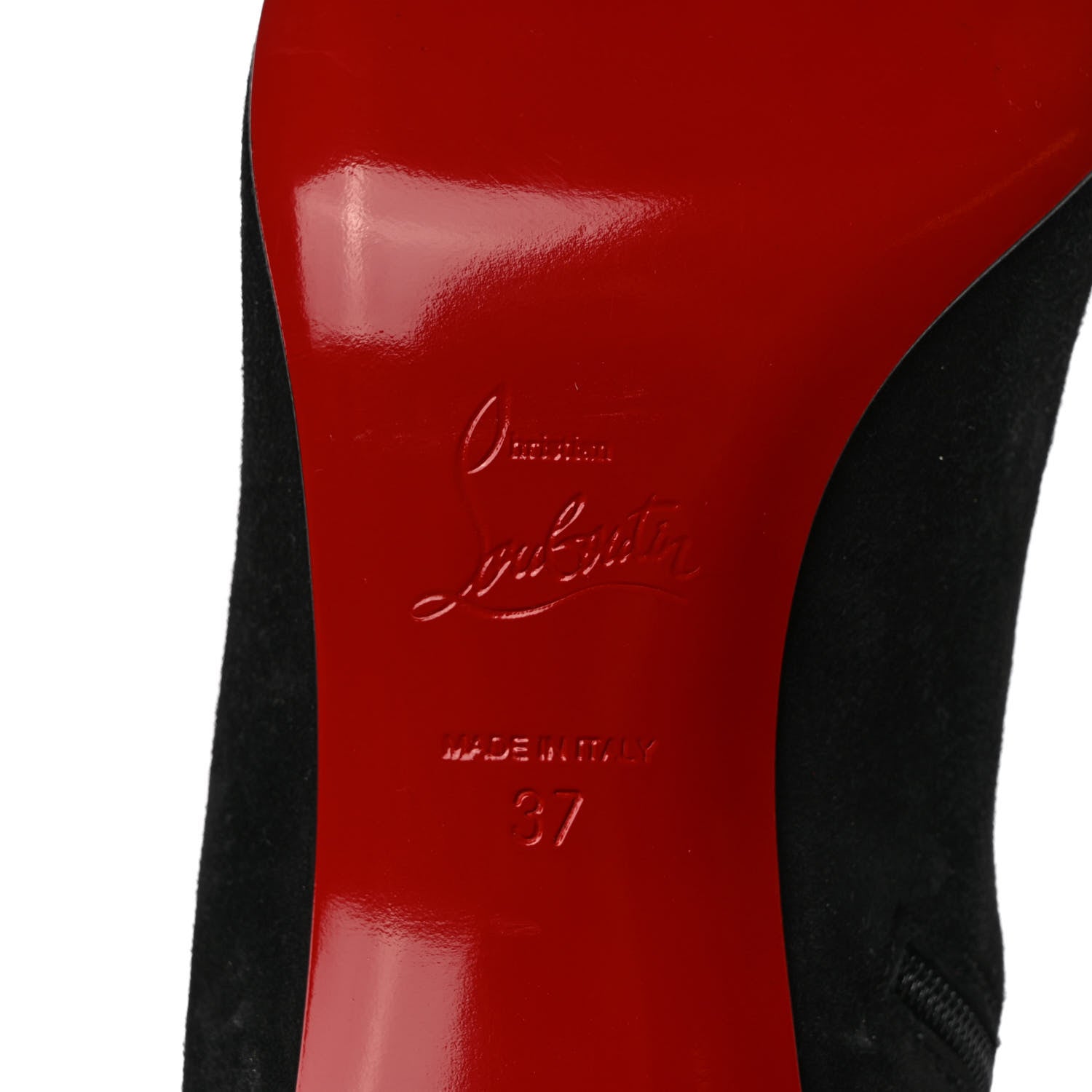 Christian Louboutin Veau Velours Stretch Turelaboot Alta 55 Over The Knee Boots 37 Black 6 of 6