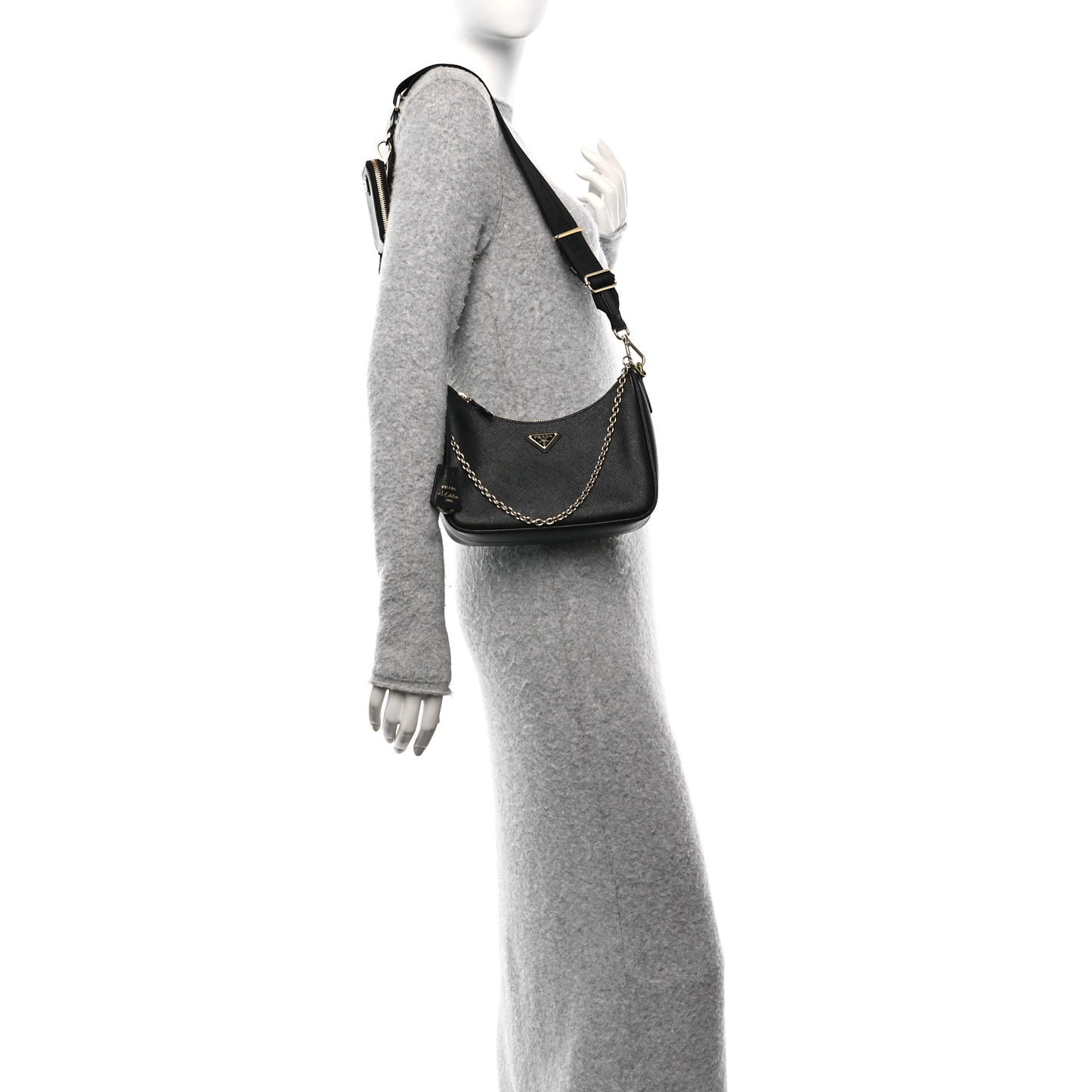 Saffiano Lux Re-Edition 2005 Shoulder Bag Black