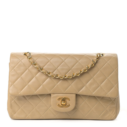 Chanel Lambskin Quilted Medium Double Flap Beige 1 of 14