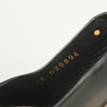 Chanel Leather Chain Slingback Wedge Sandals 39 Black 7 of 8
