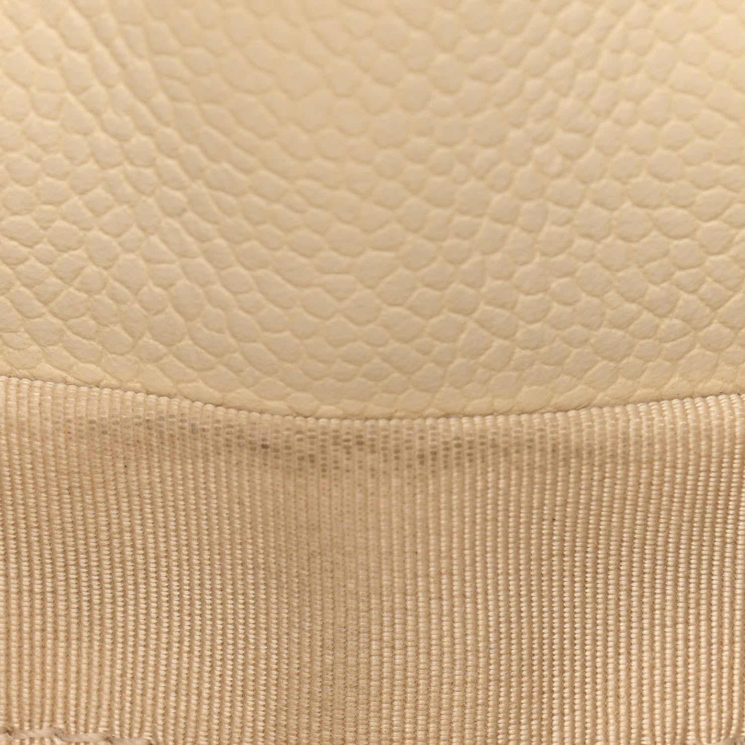 Chanel Caviar Flat Quilted CC Chain Bucket Drawstring Bag Light Beige 12 of 14