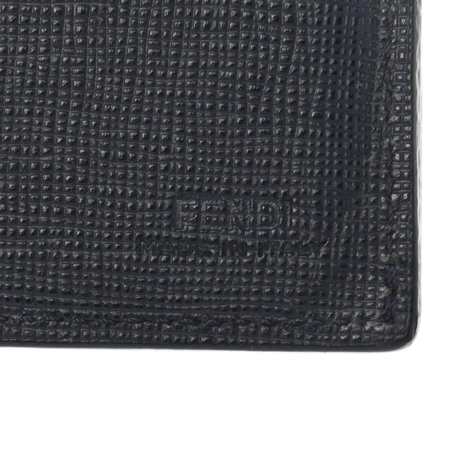 Fendi Vitello Elite Monster Eyes Inlay Bi-Fold Wallet Asfalto Papavero Black 6 of 7