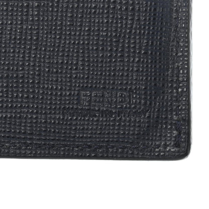 Fendi Vitello Elite Monster Eyes Inlay Bi-Fold Wallet Asfalto Papavero Black 6 of 7
