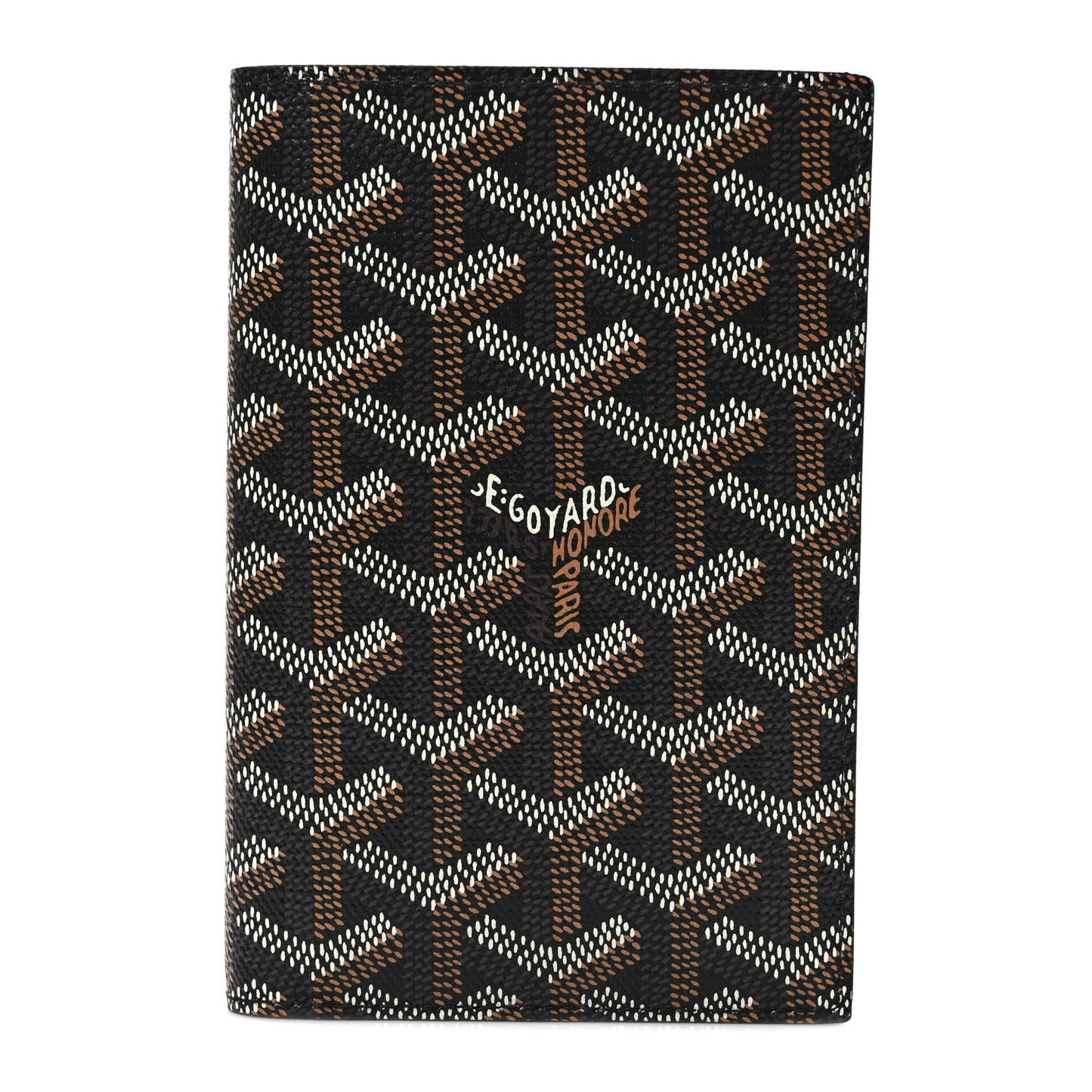 Goyardine Grenelle Passport Wallet Black Gold