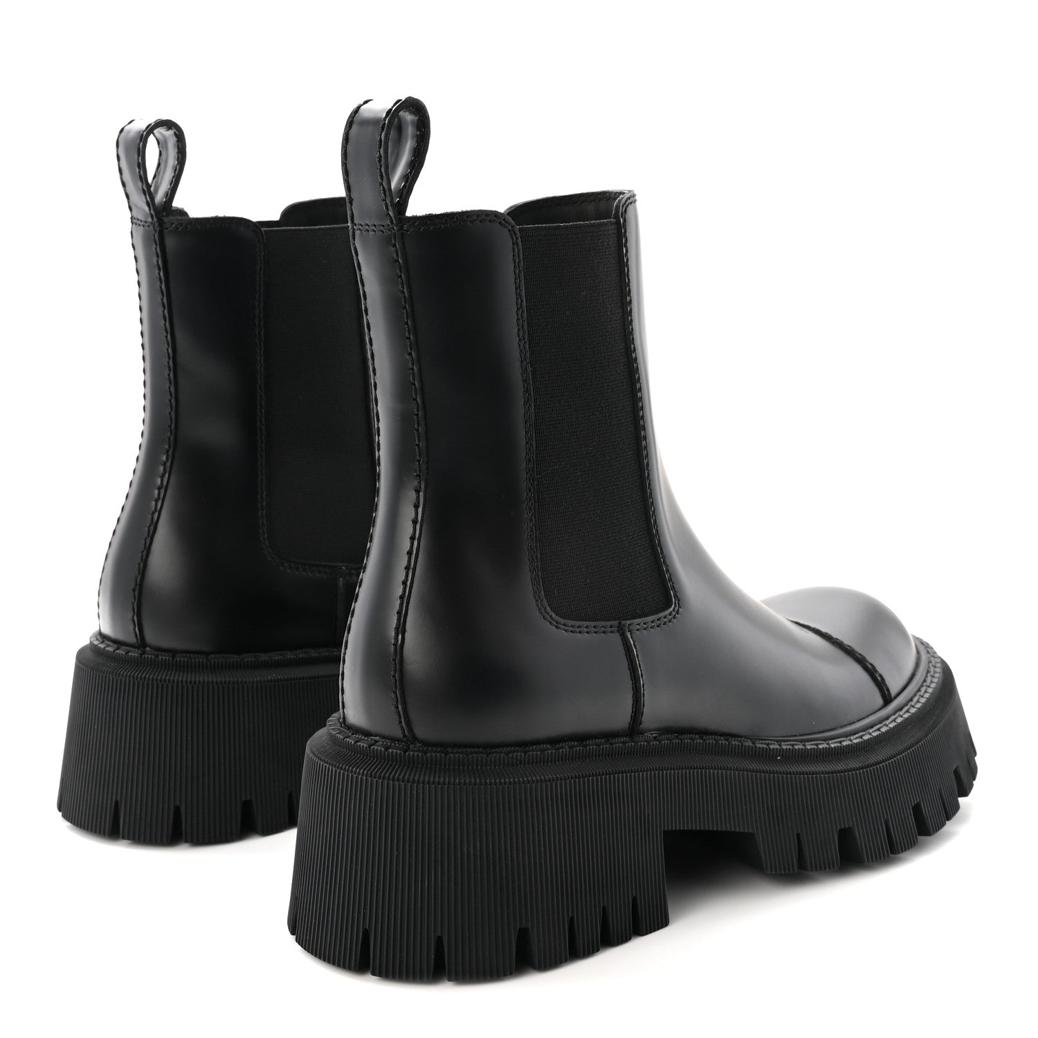 Balenciaga Jive Smooth Calfskin Logo Embossed Womens Tractor 20mm