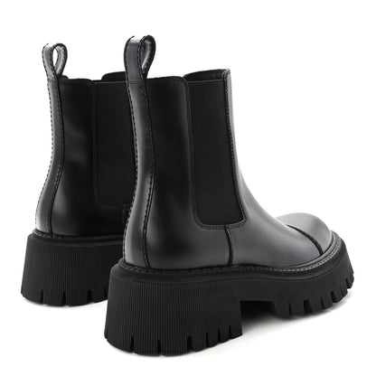 Balenciaga Jive Smooth Calfskin Logo Embossed Womens Tractor 20mm Chelsea Boots 35 Black 5 of 10