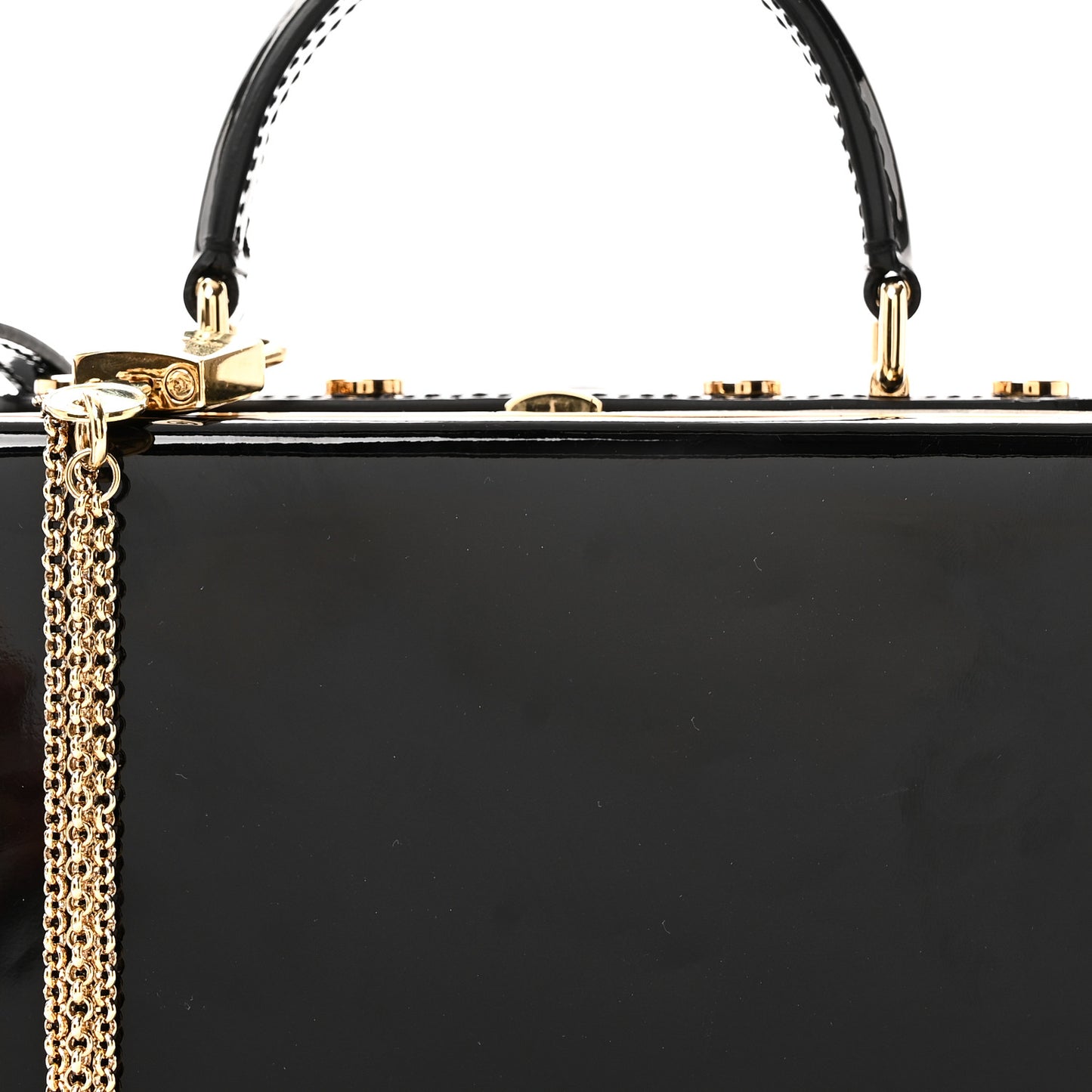 Patent Dolce Box Handbag Black
