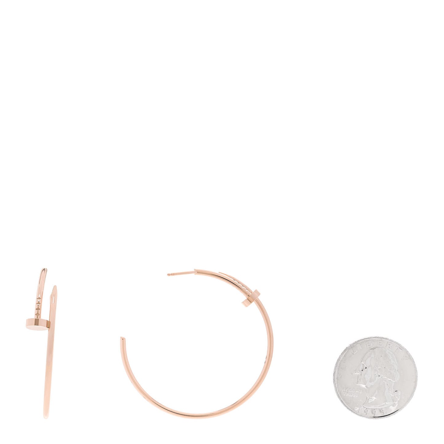 18K Pink Gold Large Juste Un Clou Hoop Earrings