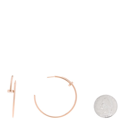 Cartier 18K Pink Gold Large Juste Un Clou Hoop Earrings 2 of 4