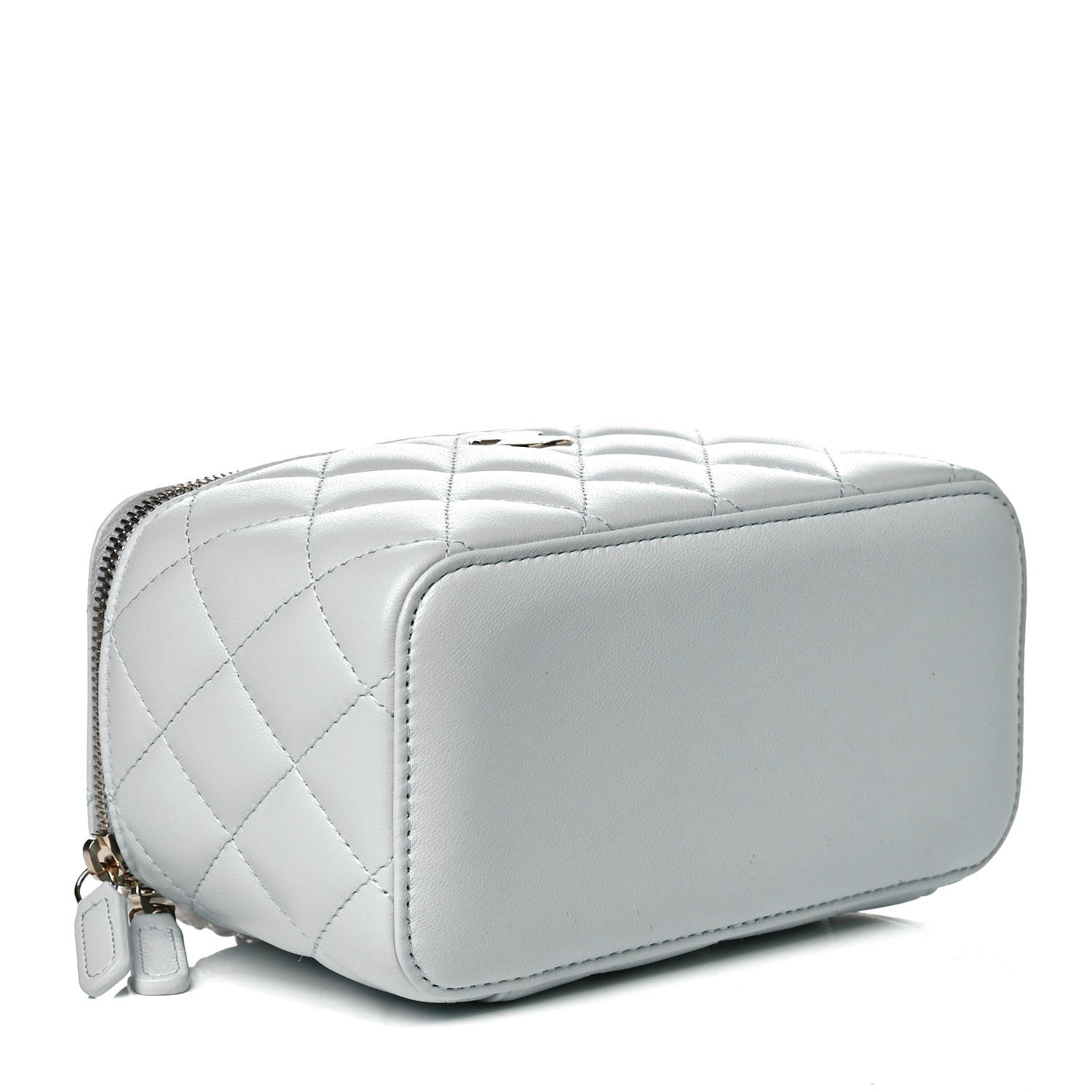 Chanel Lambskin Quilted Small Top Handle Vanity Case With Chain Light Blue 3 of 10