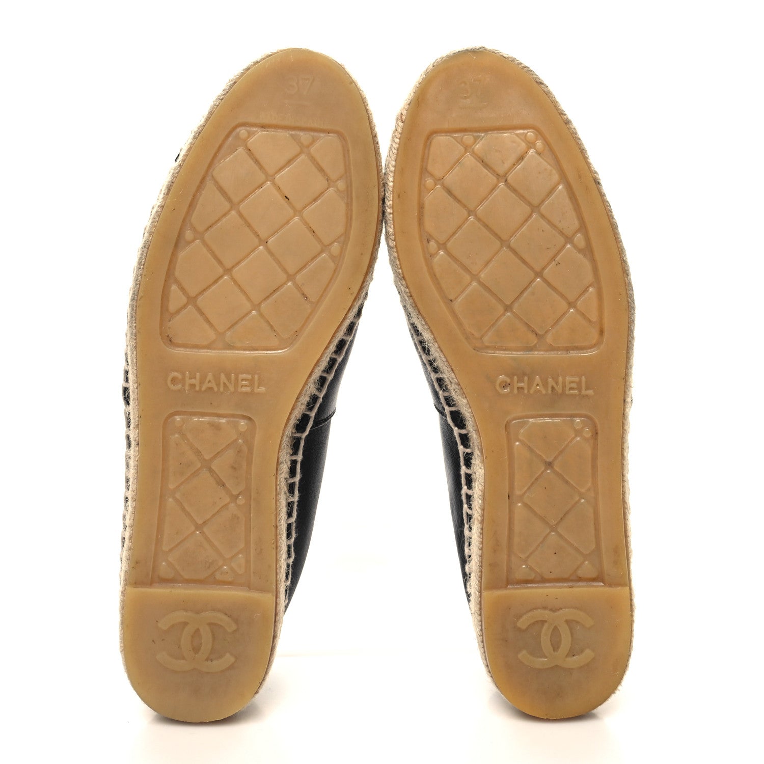 Chanel Lambskin CC Espadrilles 37 Black 5 of 10