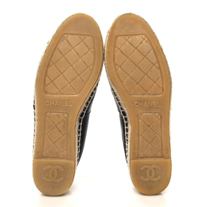 Chanel Lambskin CC Espadrilles 37 Black 5 of 10