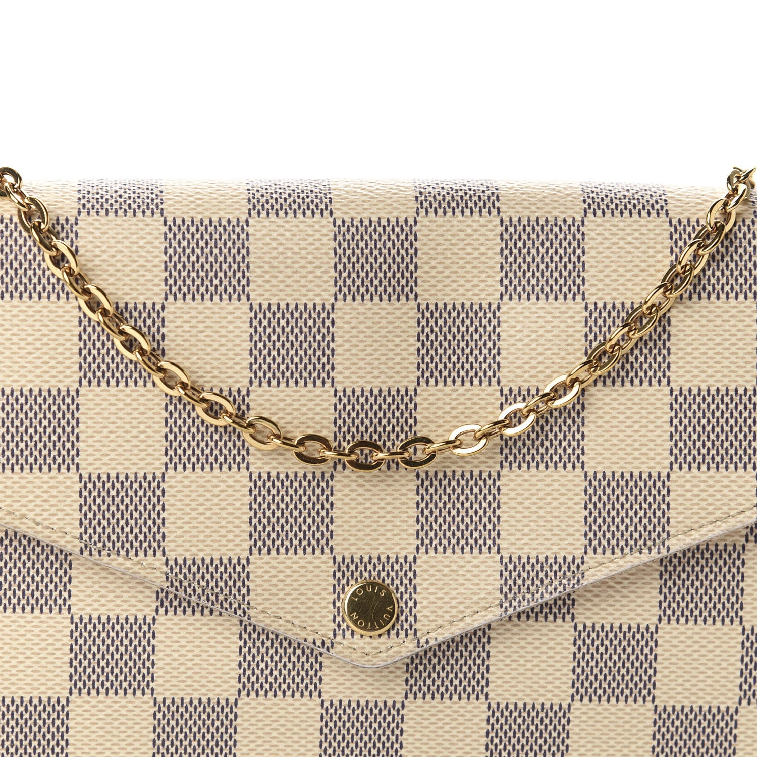 Louis Vuitton Damier Azur Pochette Felicie Chain Wallet Rose Ballerine 11 of 11