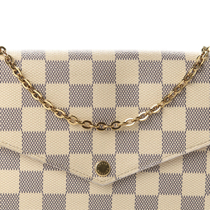 Louis Vuitton Damier Azur Pochette Felicie Chain Wallet Rose Ballerine 11 of 11