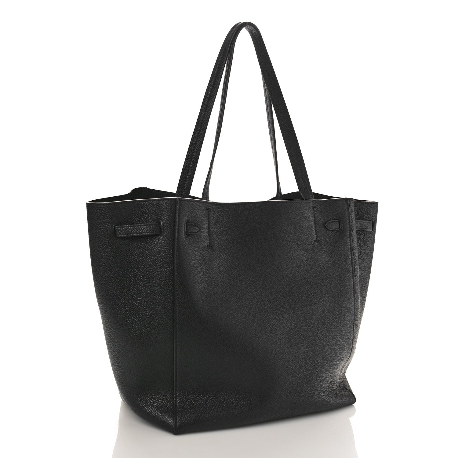 Celine Soft Grained Calfskin Medium Belt Cabas Phantom Black 2 of 8