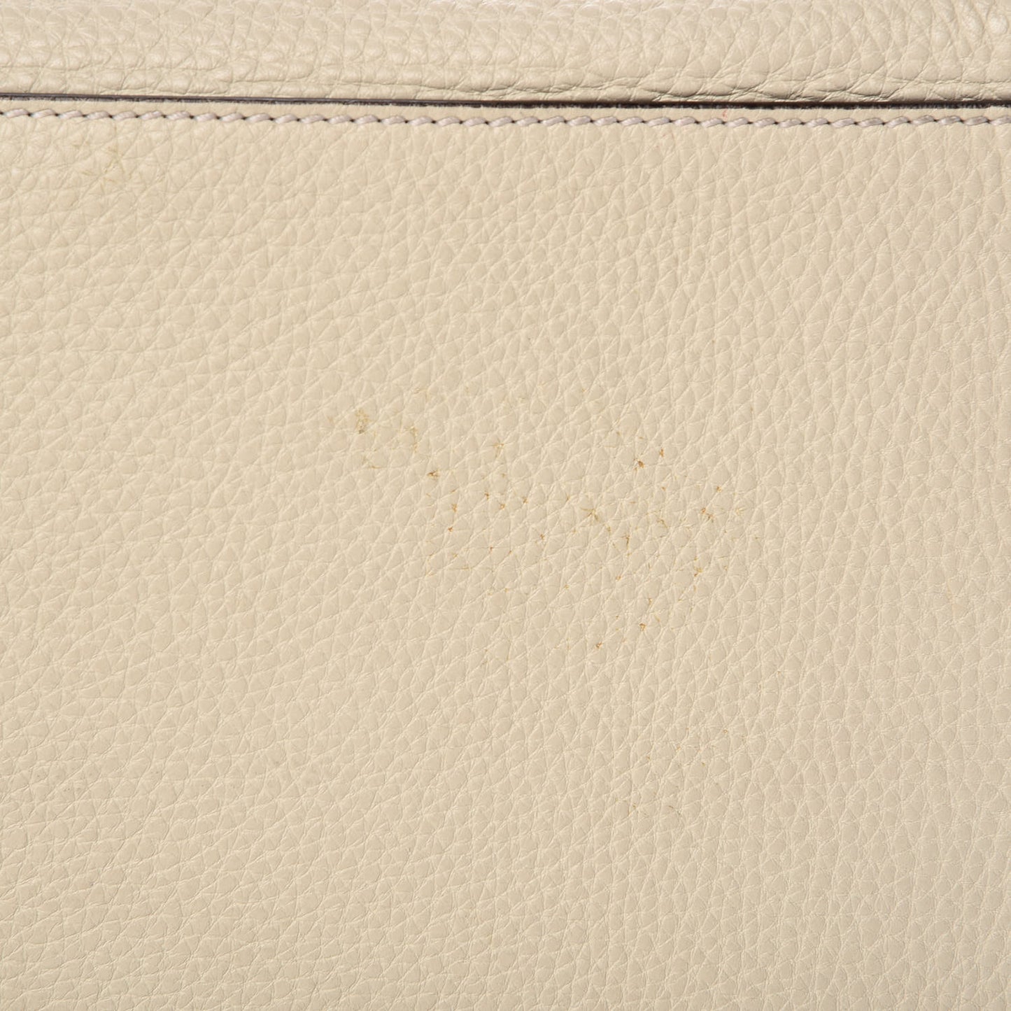 Pebbled Calfskin Bamboo Tote Off White