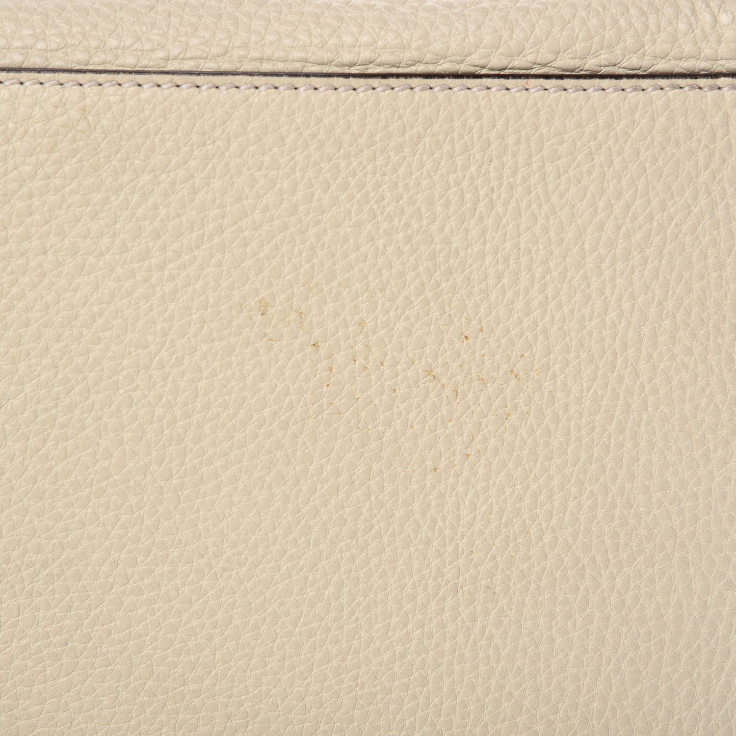 Gucci Pebbled Calfskin Bamboo Tote Off White 14 of 16