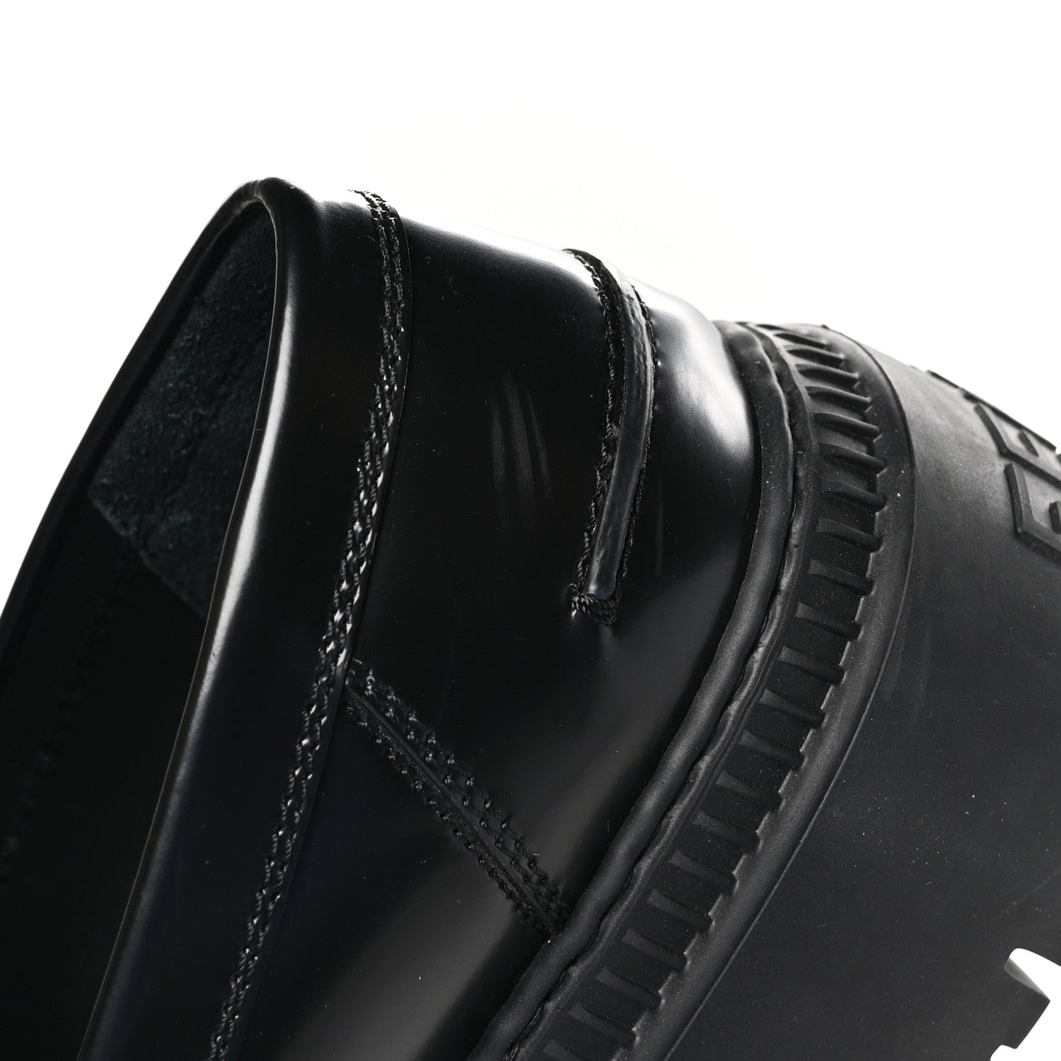 Fendi Vitello Abrasivato Fendigraphy 50mm Loafers 38.5 Black 11 of 12
