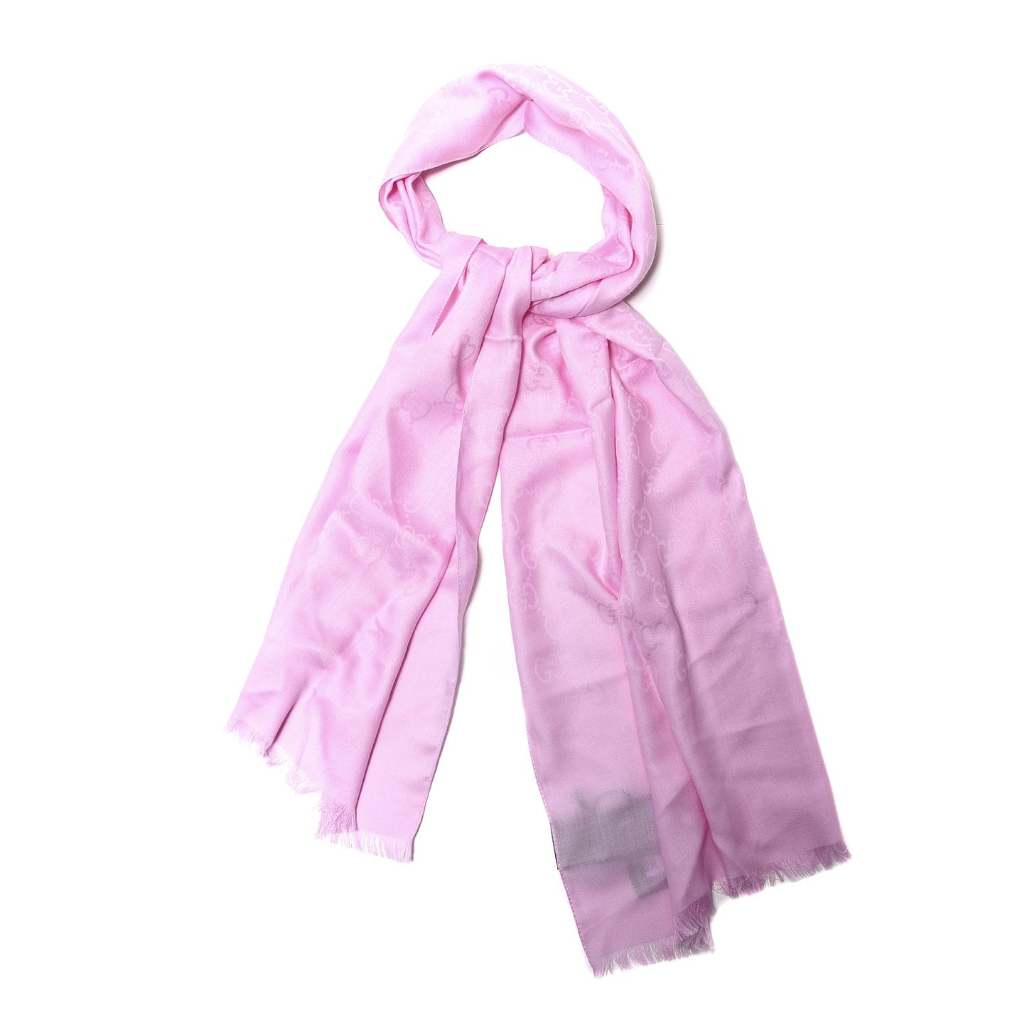 Wool Silk GG Monogram GGNat Scarf Rose