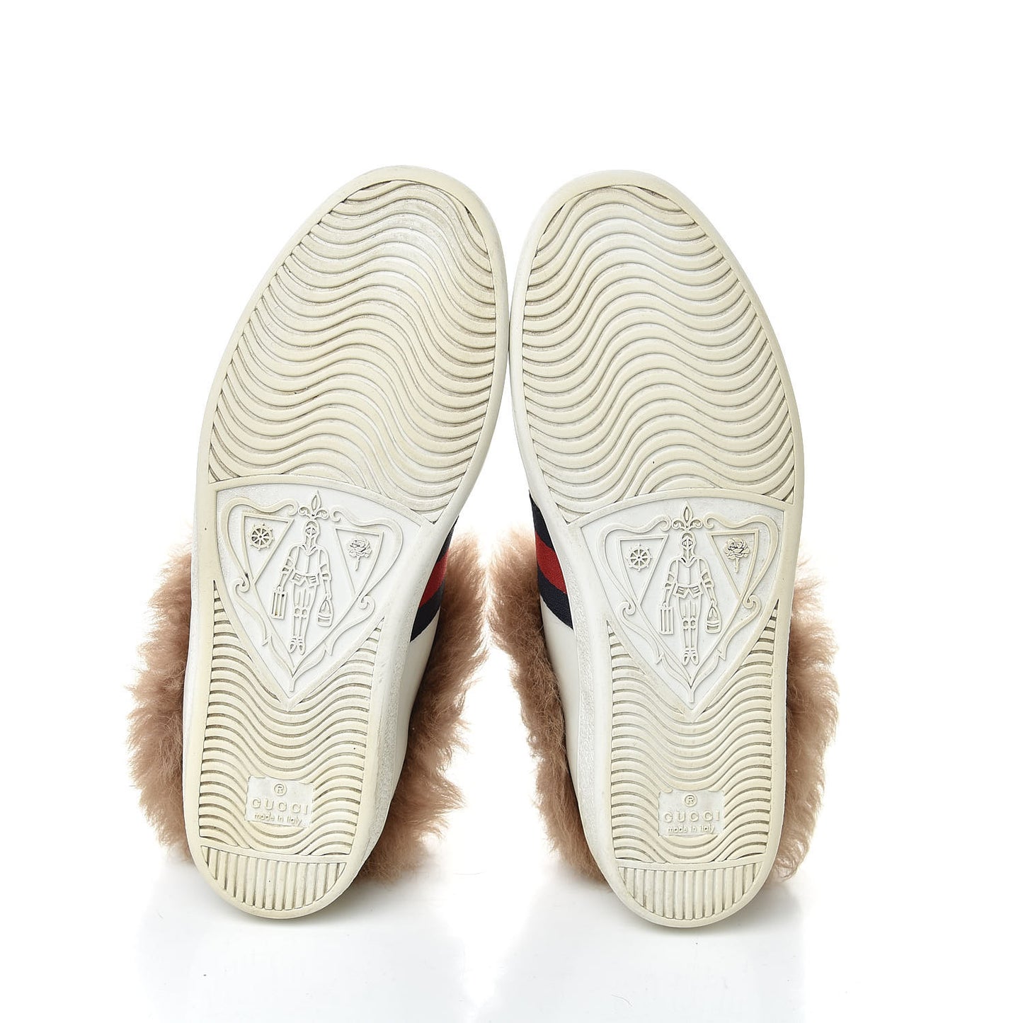 Calfskin Wool Web Bee Embroidered Womens Ace Sneakers 38 White