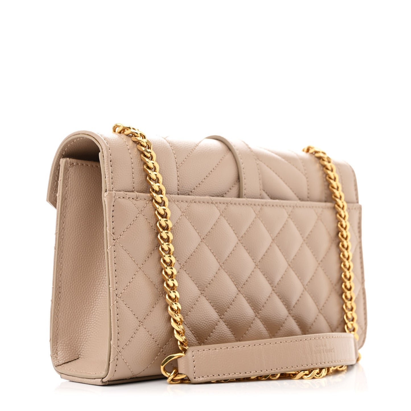 Grain De Poudre Textured Mixed Matelasse Triquilt Small Monogram Satchel Dark Beige