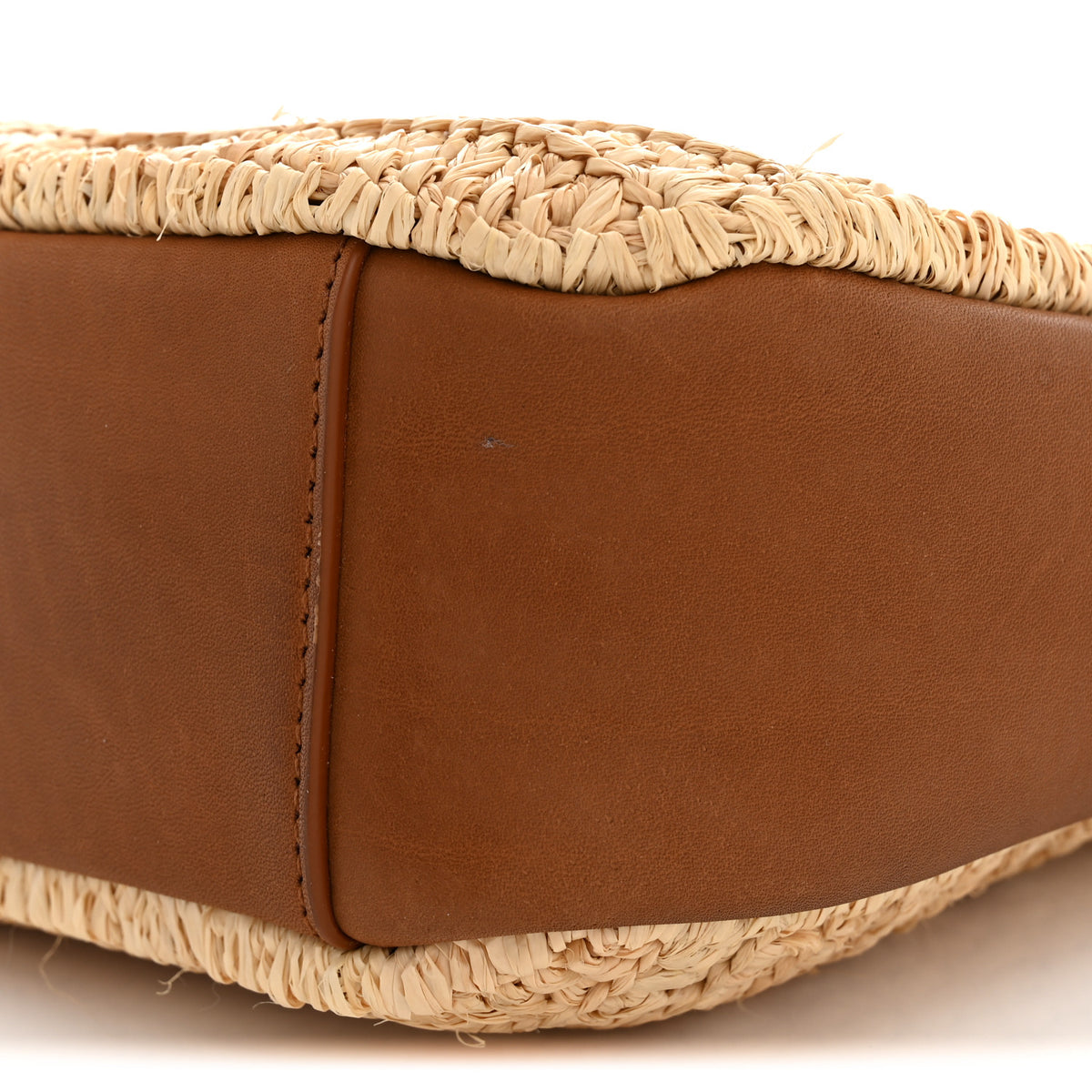 Raffia Calfskin Le 5 A 7 Baby Hobo Natural Brick
