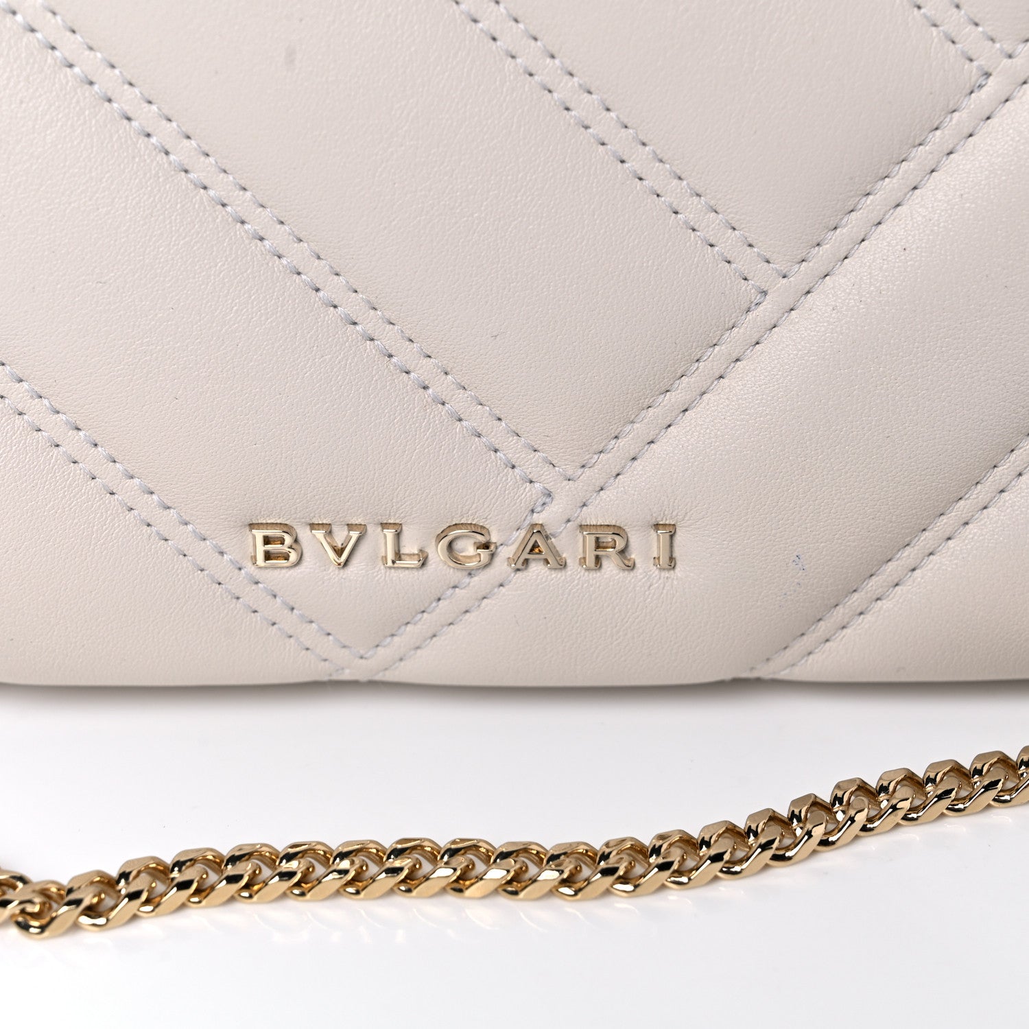 Bulgari Calfskin Matelasse Small Serpenti Cabochon Shoulder Bag White 8 of 10