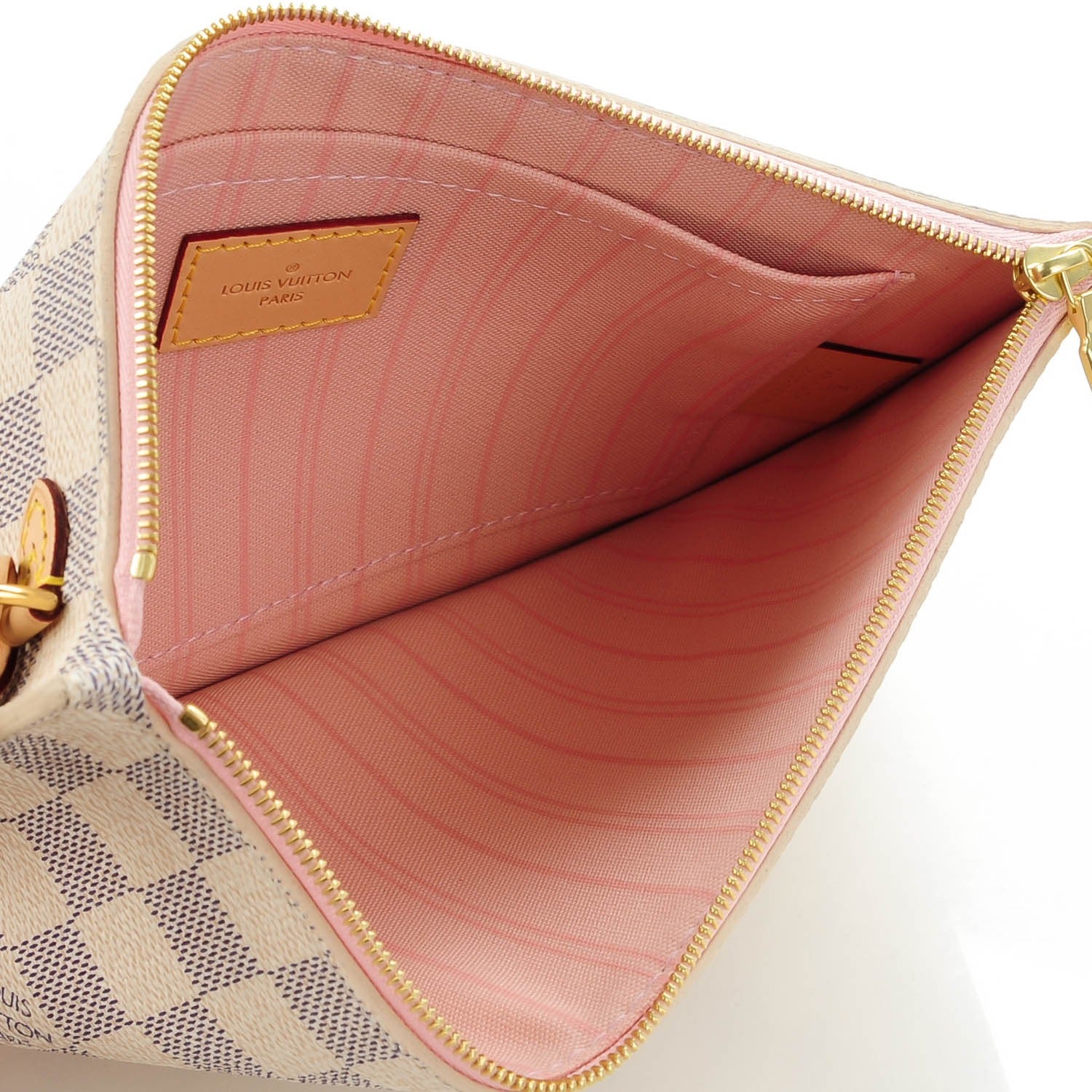 Louis Vuitton Damier Azur Neverfull MM GM Pochette Rose Ballerine 5 of 8