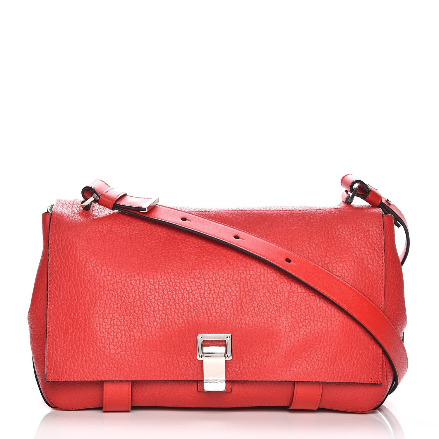 Proenza Schouler Pebbled Calfskin Double Sided PS Courier Bag Red 1 of 7