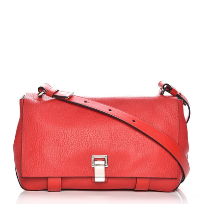 Proenza Schouler Pebbled Calfskin Double Sided PS Courier Bag Red 1 of 7