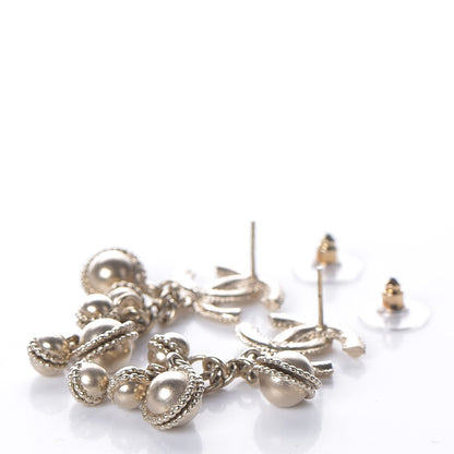 Chanel CC Dangle Earrings Matte Gold 3 of 5