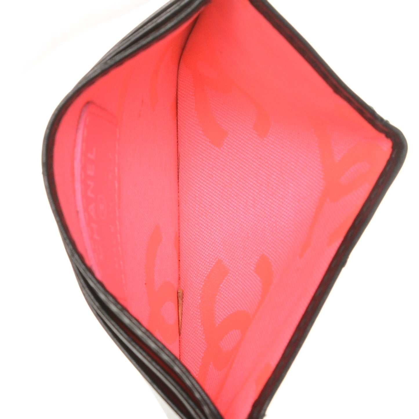 Calfskin Quilted Cambon Card Holder Black