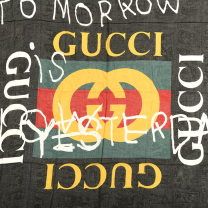Gucci Modal Silk Coco Capitan Logo Square Scarf Black 2 of 3