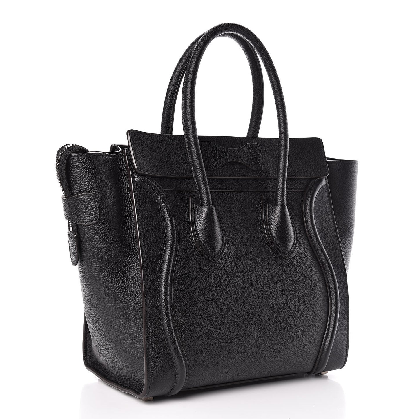 Drummed Calfskin Micro Luggage Black